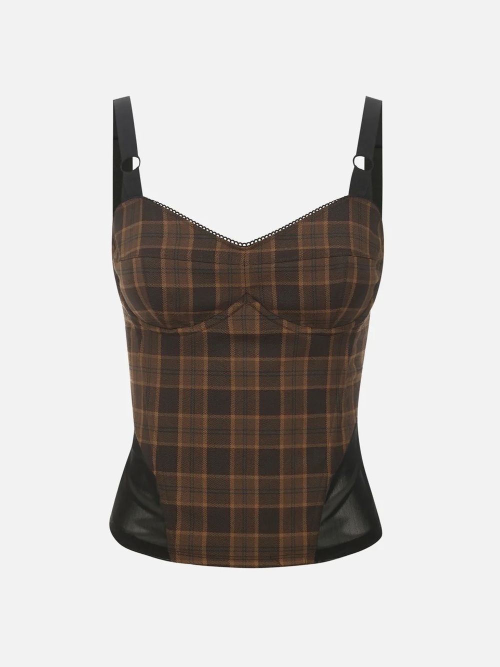 Miaou Marguerite Corset in Plaid Brown Women’s Size Small Night Out Fall Fashion